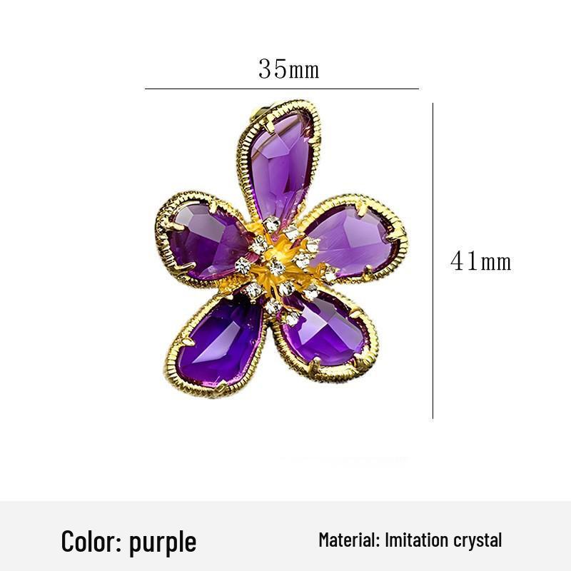 Elegant Crystal Flower Brooch for Women – Exquisite Corsage Coat Pin Gift