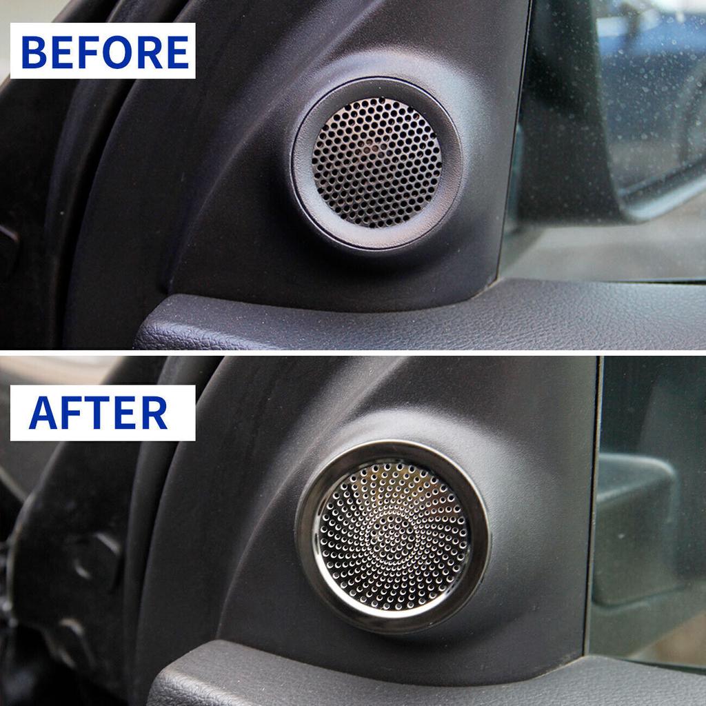 For Dodge Durango 2011-2024 Black Steel A Pillar Speaker Sound Cover Trim 2PCS