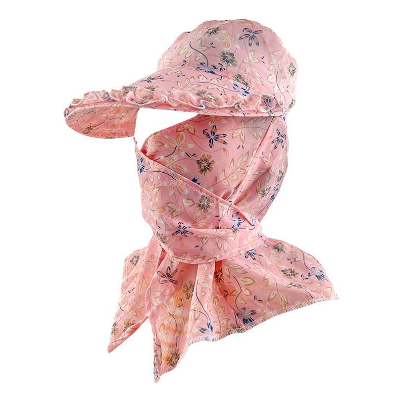 Sun Flower Print Protection Hat Face Covering Neck Guard Cycling Cap Outdoor