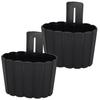 Wall Hanging Flower Pot For Balcony Rustic Anthracite 20 Cm 2 Pcs