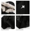 Unisex Short Winter Cotton Jacket with Thick Fur Collar Hood