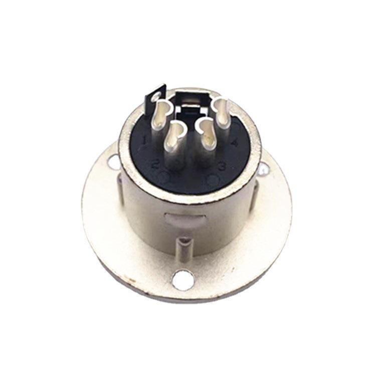 Nickel-Plated 4-Pin Canon Female Microphone Socket with Copper Core