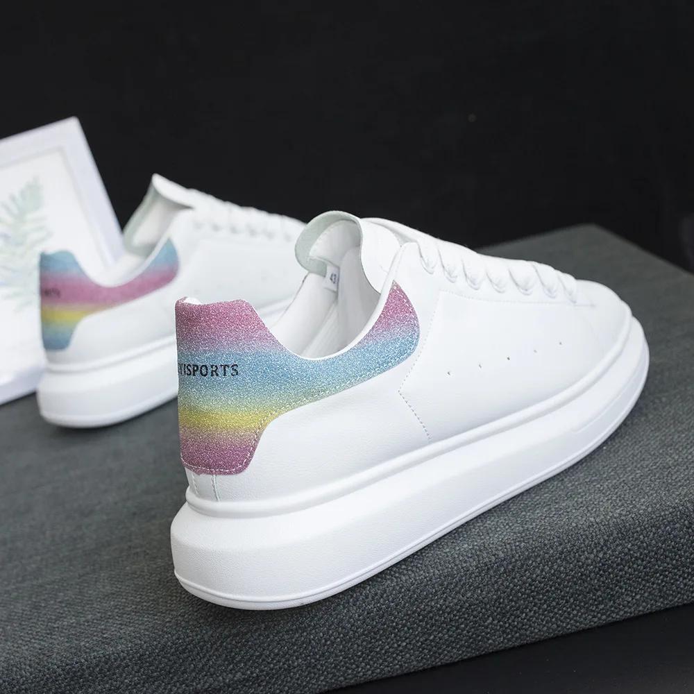 Luksus Originalt Merkedesign Dame Herre Sneakers Gratis Frakt Kampanje Mote Bokstavtrykk Hvite Brettsko Fritids Tenni