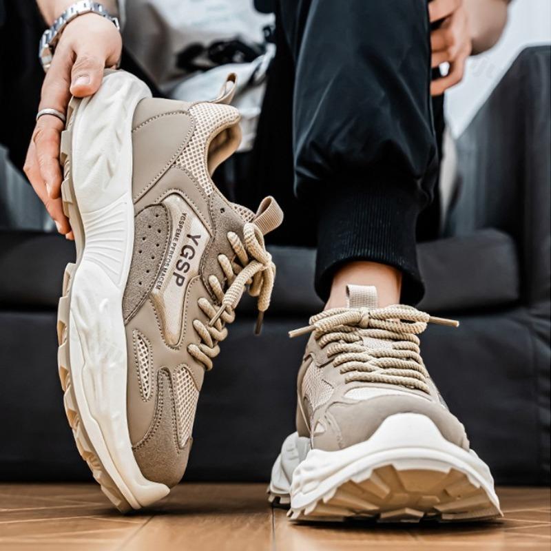 Mode 2025 Lente Nieuwe Heren Modetrend Casual Schoenen Mesh Ademend Comfortabel Veelzijdige Schoenen Dikke Zool Antislip Chunky sneakers