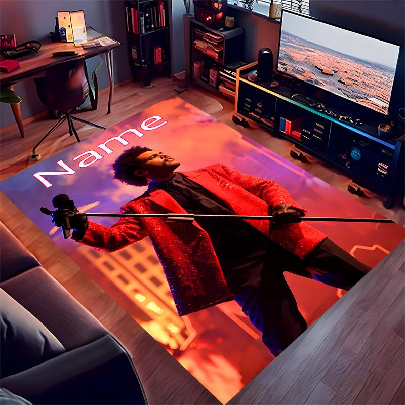 Custom Personalization The Weeknd Print Area Rug - Soft, Washable Non-Slip Indoor Mat,Living Room,Home&Office Decorative Rug