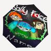 Custom Name Sally Face Theme Automatic Umbrella, Lightweight & Portable, 8 Rib, Perfect for Outdoor Travel, Birthdays, Christmas, Gifts.