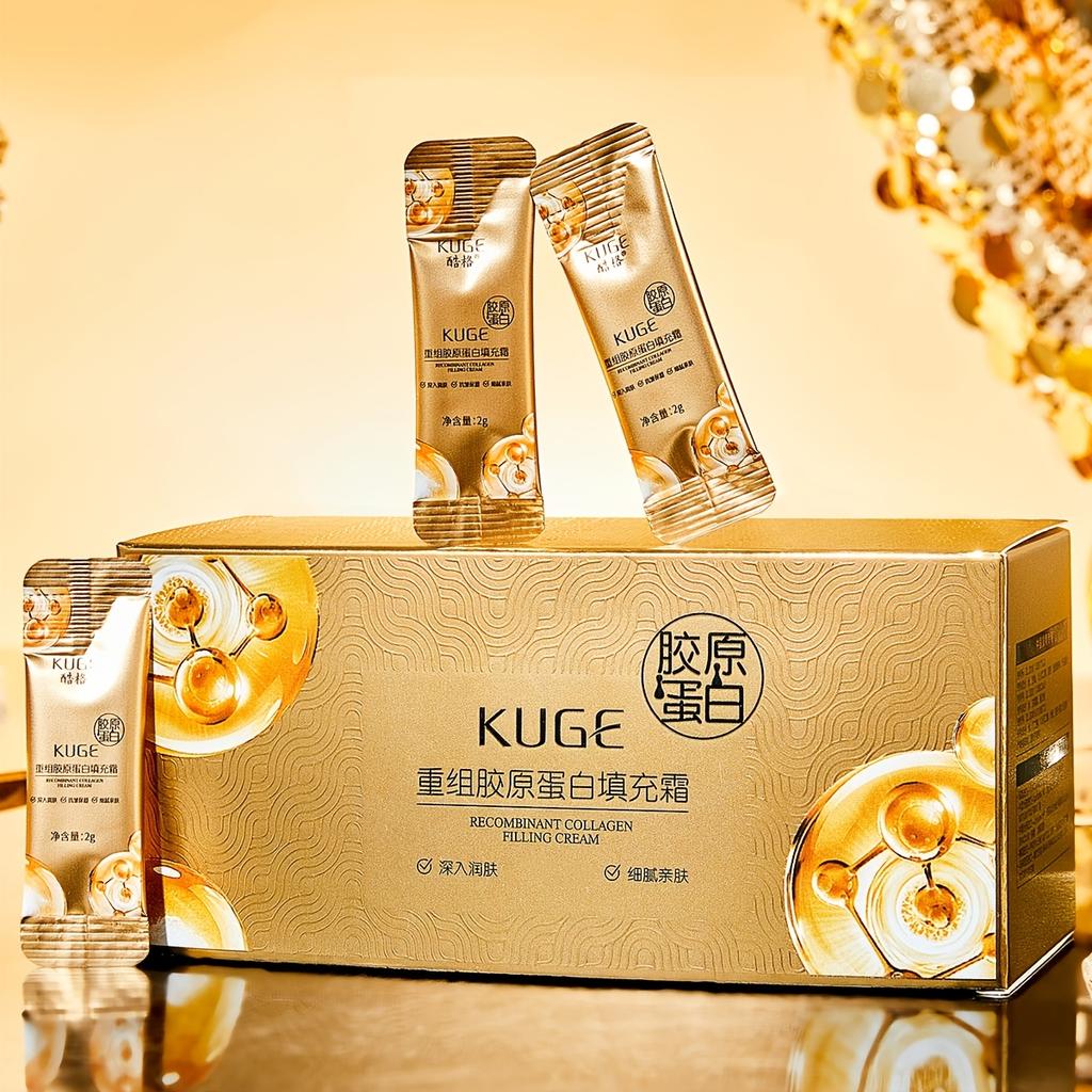 100 sáčků krému Cool Mesh Collagen, Mini přenosný krém, Krém s rekombinantním kolagenem, Hydratační, Proti vráskám, Zpevňující, Lehký krémová maska na obličej