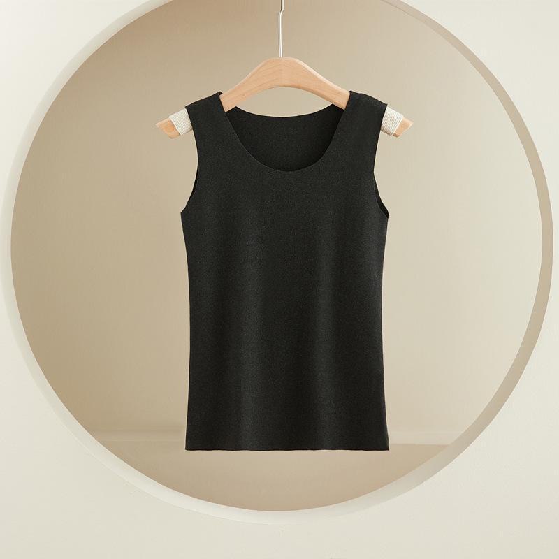 

Уютный женский двухсторонний бархатный самонагревающийся жилет осень/зима L [80-100 catties] чёрный