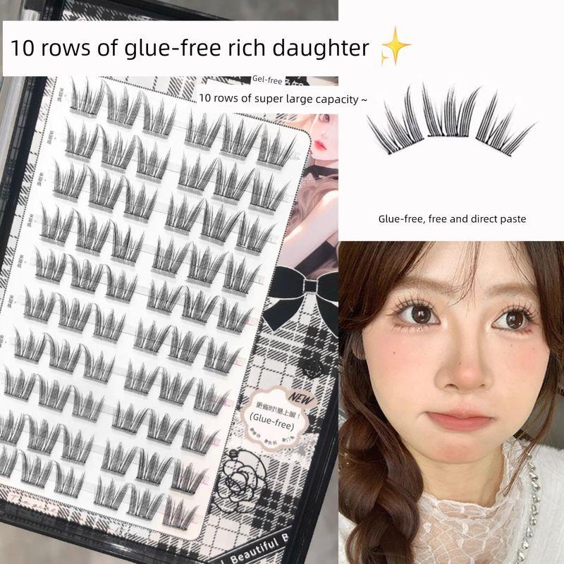 Cute Eyelash Shangpin Light Face Women's Team Glue-Free Self-Adhesive Fake Eyelashes! Korean Style Aidou Nature Oxygen Eyelash Artificial