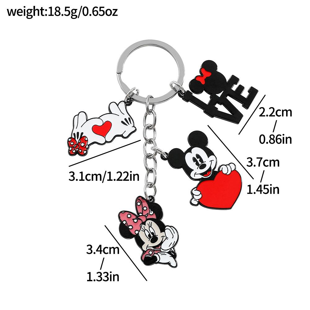 Disneys Adorable Minnie Mouse Heart shaped Pendant Keychain. Mickey s Romantic Charm Birthday Gift Travel Backpack Accessory