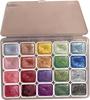 20 Color 1ml Metallic Pearlescent Glitter Solid Watercolor Pigment Set Professional Fine Art Painting Tool Color