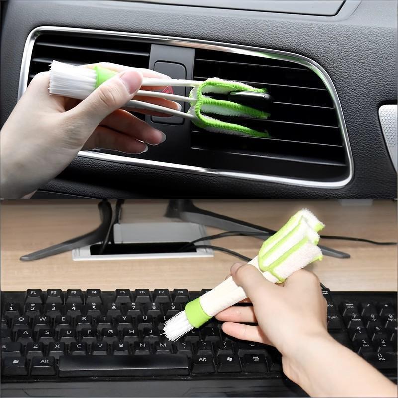 Double Ended Mini Dust Blind Cleaner, Car Vent Window Blind Detail Brush, Keyboard Cleaner, Hand Held Magic Brush Blind Duster
