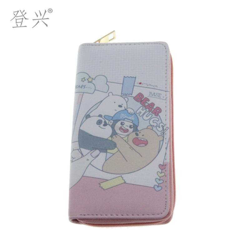 New bear snacks cartoon PU long wallet, student clutch bag Yiwu