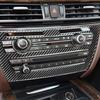 For BMW X5 X6 F15 F16 14-19 Car Styling Real Carbon Fiber Car CD Control Panel Stickers CD Panel Frame Decorations