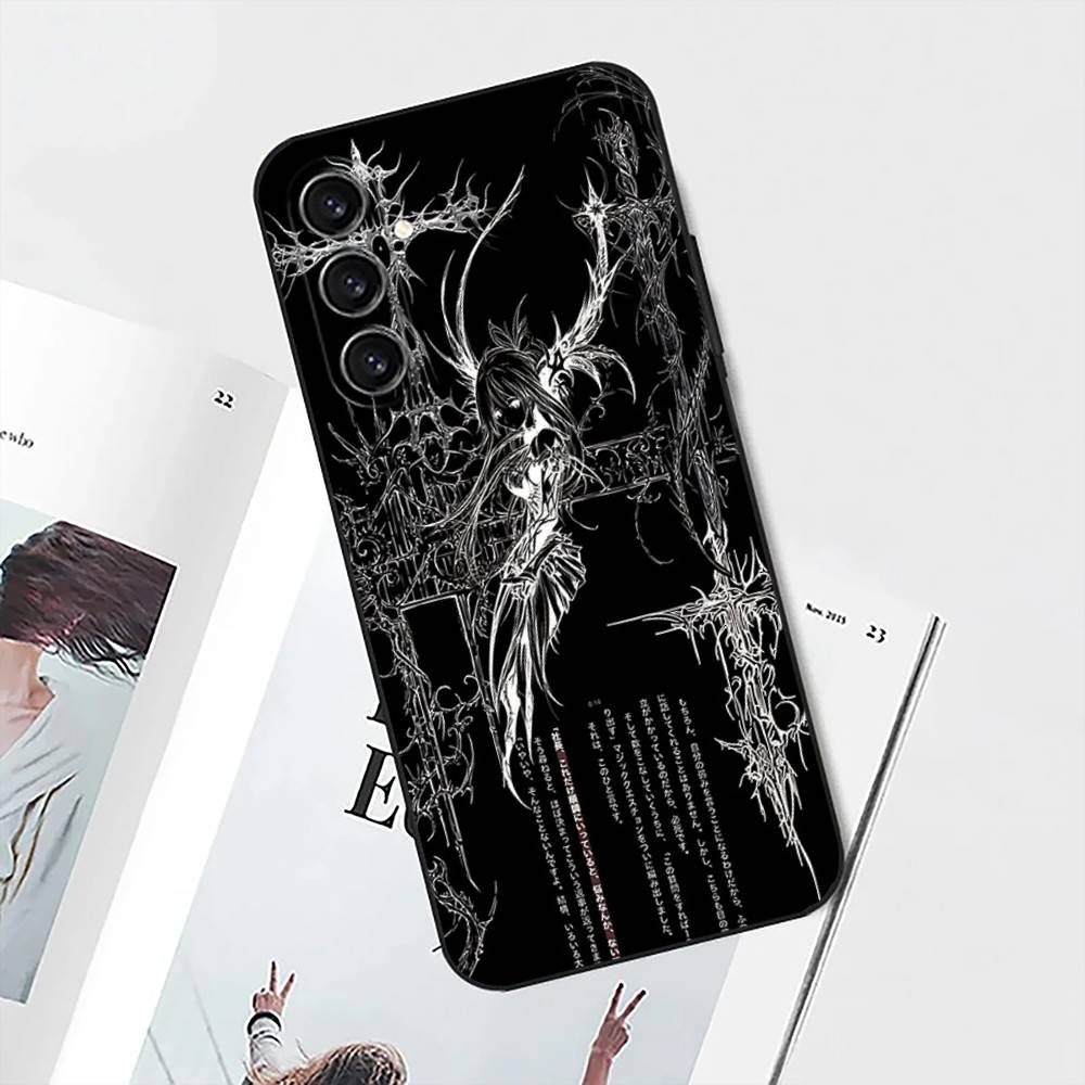 Gothic Cyber Sigil Cross Phone Case For Samsung S25,S24,S21,S22,S23,S30,Ultra,S20,Plus,Fe,Lite,Note,10 Black Soft Shell