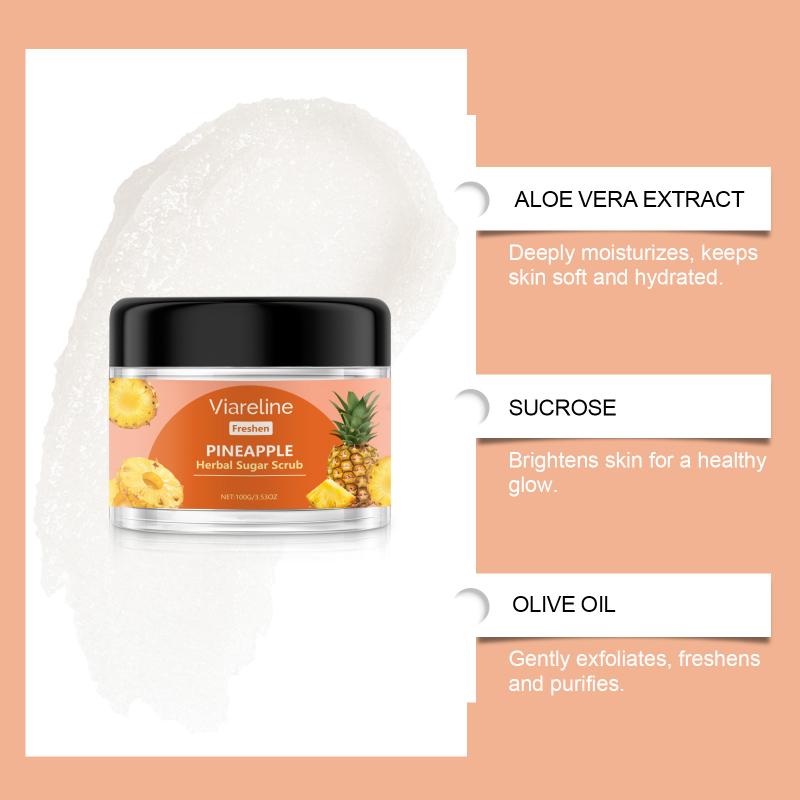 Moisturizing Pineapple Body Scrub Gentle Exfoliation Keratin Cleansing Nourishing Body Cream for Shower Use