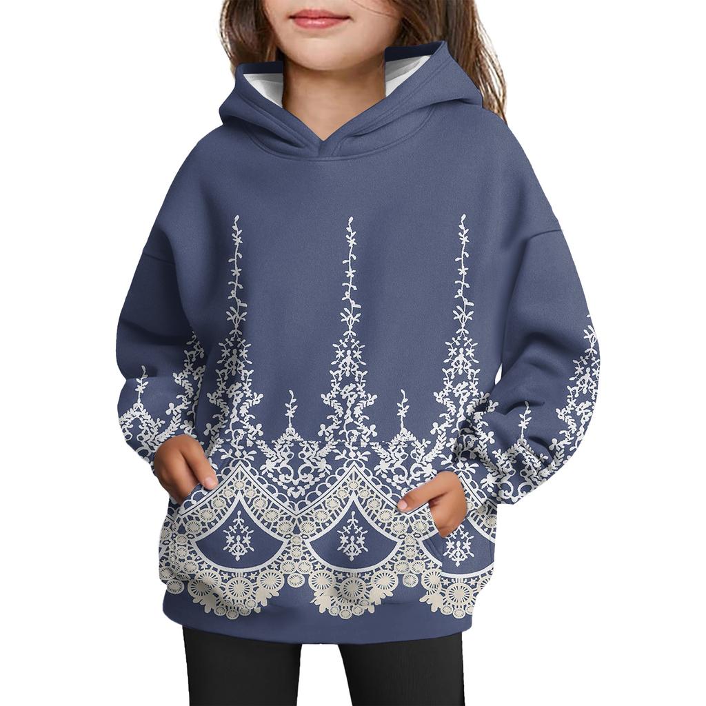 Girls' Hooded Tie-Dye Sweatshirt - Pullover Print Top