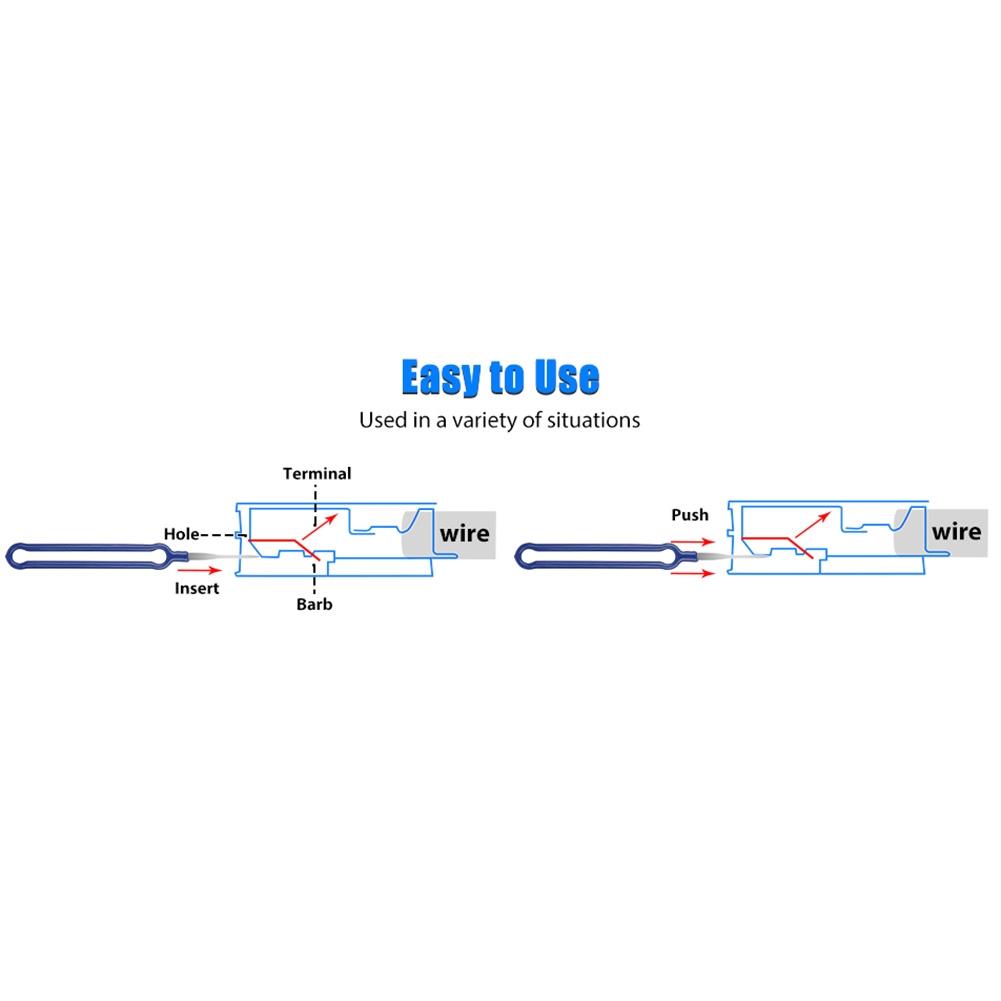 36 stk. Verktøysett for fjerning av terminaler. Fjerning av pinne for elektrisk kontakt