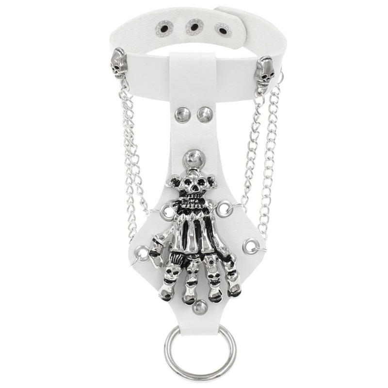Eco-friendly PU Leather Punk Gothic Skull Claws Retro Ring Bracelet Bracelet Bracelet Jewelry