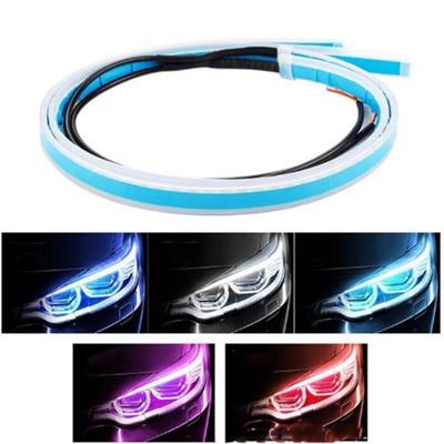Strisce per fari a LED per auto da 2 pezzi, super luminose, flessibili, impermeabili, facili da installare, strisce di luci di marcia diurna a LED, accessori universali per auto