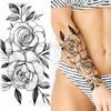 Large Colorful Rose Flower Temporary Tattoos For Girls Women Anchor Fake Gemstone Pendant Tattoo Paste Arm Body Tatoos Creative