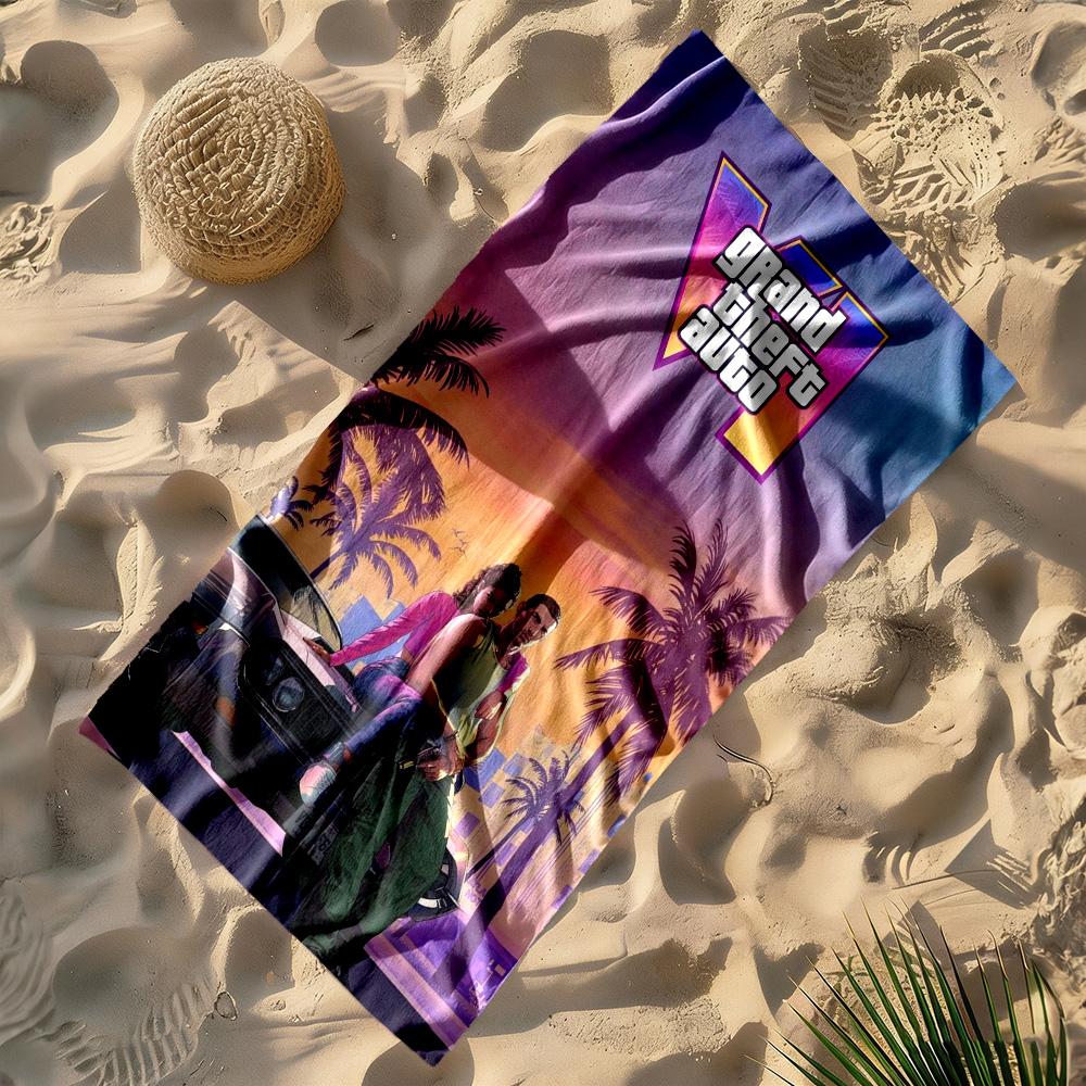 Grand Theft Auto Beach Towel Super Soft Absorbent Comfortable Lightweight