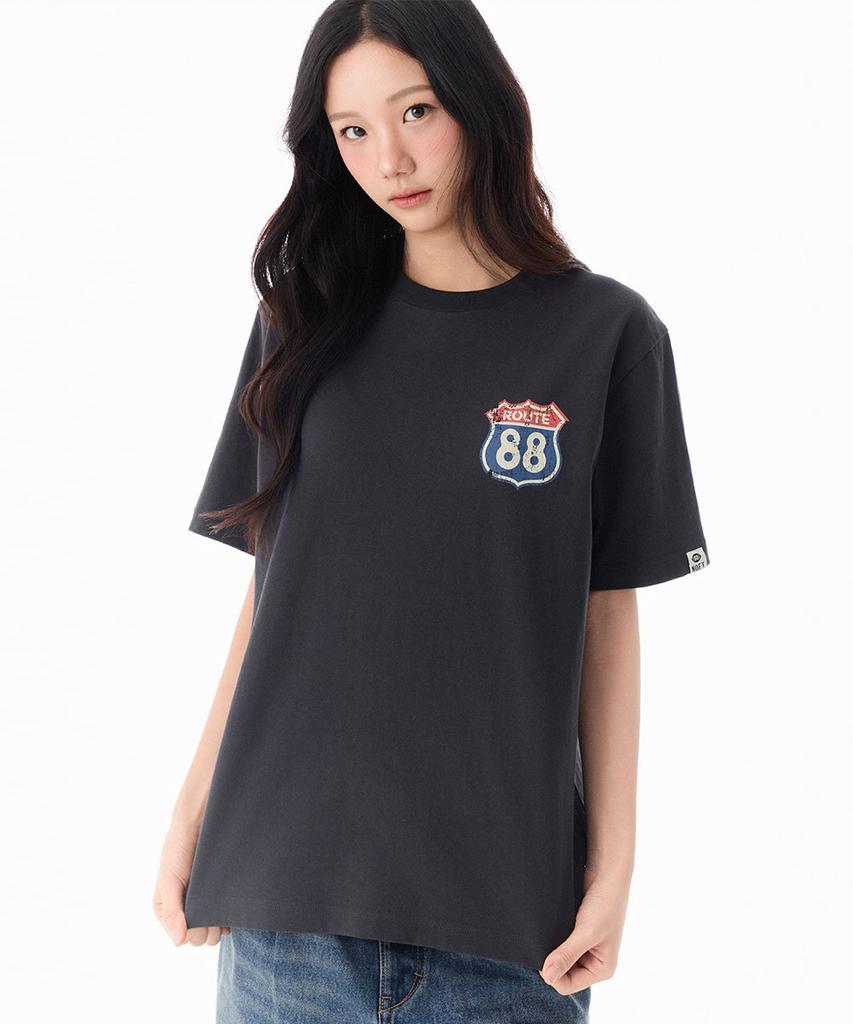 NOT ONLY FOR TODAY Route 88 Short Sleeve T-Shirt [Dark Gray]