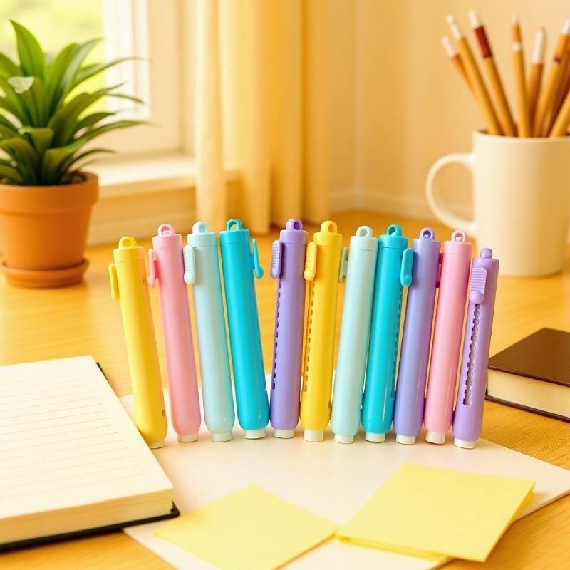 30Pcs Simple with Replaceable Core Push-out Eraser Push-out Type Retractable Pencil Rubber Retractable Eraser Gift