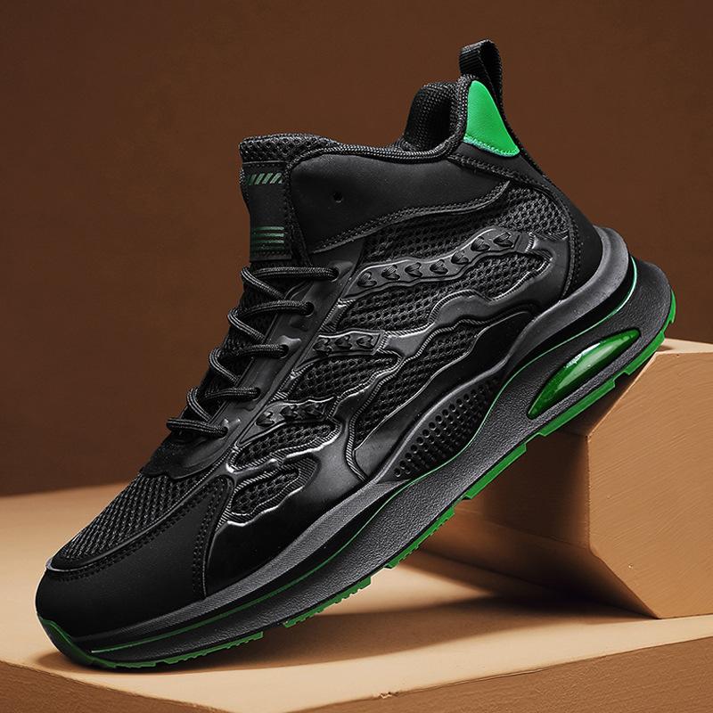 

2024 Новые кроссовки для мужчин Летние кроссовки из дышащей сетки Повседневная спортивная обувь Удобные высокие кроссовки 44 чёрный