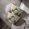 Ru Klin Cute Hand Painted Cat Teacup Ceramic Retro Porcelain Tea Cup Master Cup Tasting Mug Chinese Kung Fu Japanese Tea Teaware