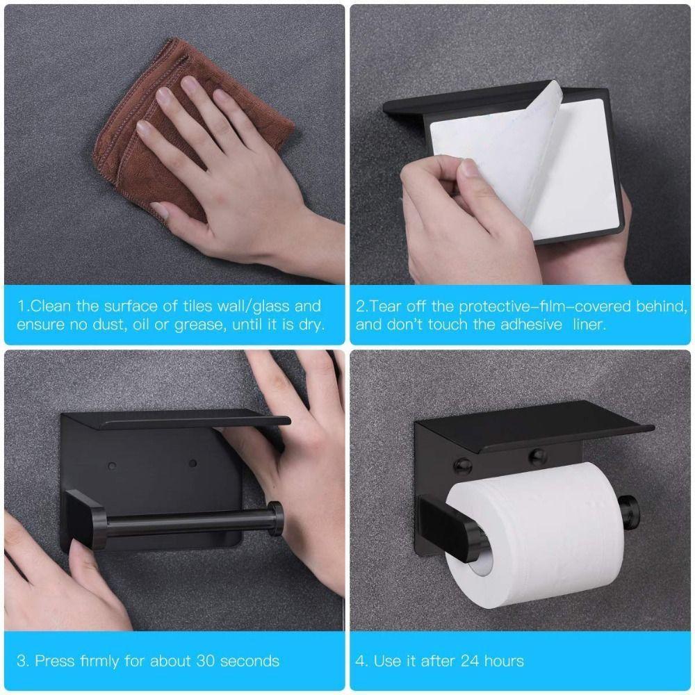 Anti Fingerprint Toilet Paper Holder Rustproof Bathroom Storage Shelf Commercial Use