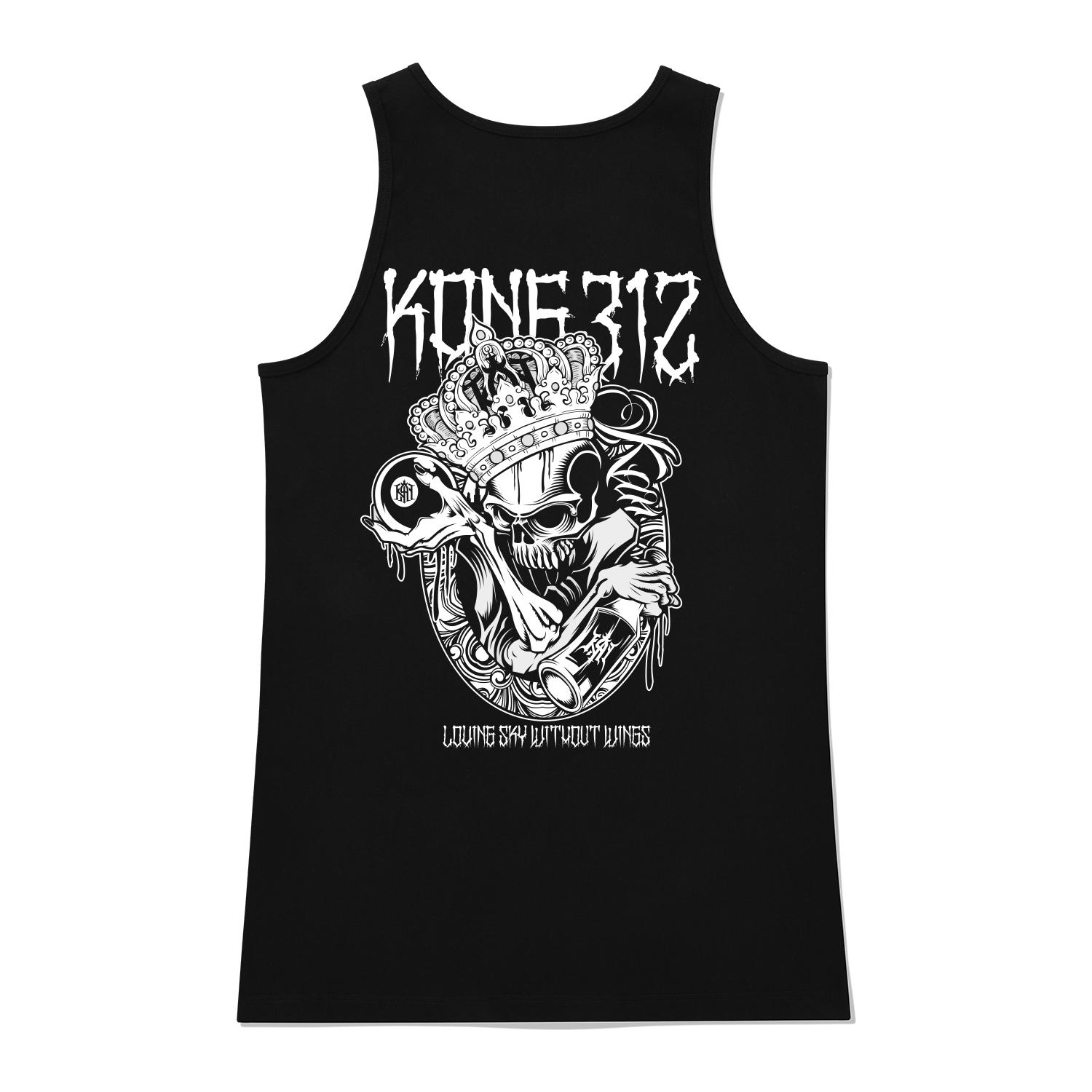 Khan 6312 Ksb0097 King Skull Long Sleeveless - Black Black/L