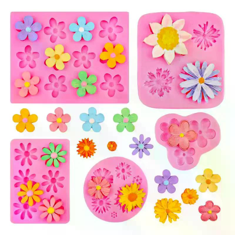 Mini Rose Camellia Flower Silicone Sugarcraft Mold Cookie Cupcake Chocolate Baking Mold Fondant Cake Decorating Tools