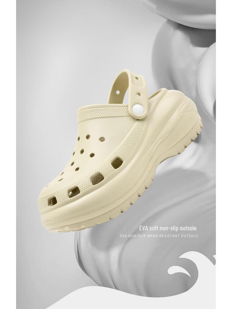 Klassiske utendørs hullsko for kvinner, høydeøkende, sklisikre, pustende strandsko