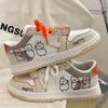 Fashion Men's Shoes 2025 New Niche Fashion Retro Graffiti Made Old Board Shoes Women's Flat Bottome Casual Couple Sport Shoe Lace Up Sho