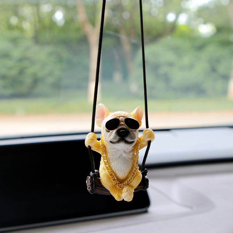 Nové pryskyřičné roztomilé zvířecí autodoplňky s anime motivem buldoka, přívěsek, auto, zpětné zrcátko, ozdoby, dárek k narozeninám pro páry