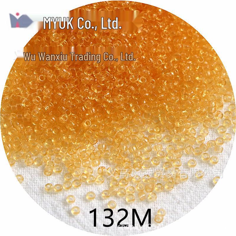 1.5mm Transparent Miyuki Glass Seed Beads for DIY Hairpins, Embroidery, and Bracelet Crafting.