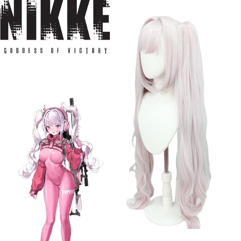 Nikke Victory Goddess Cosplay Wig In Light Pink And White