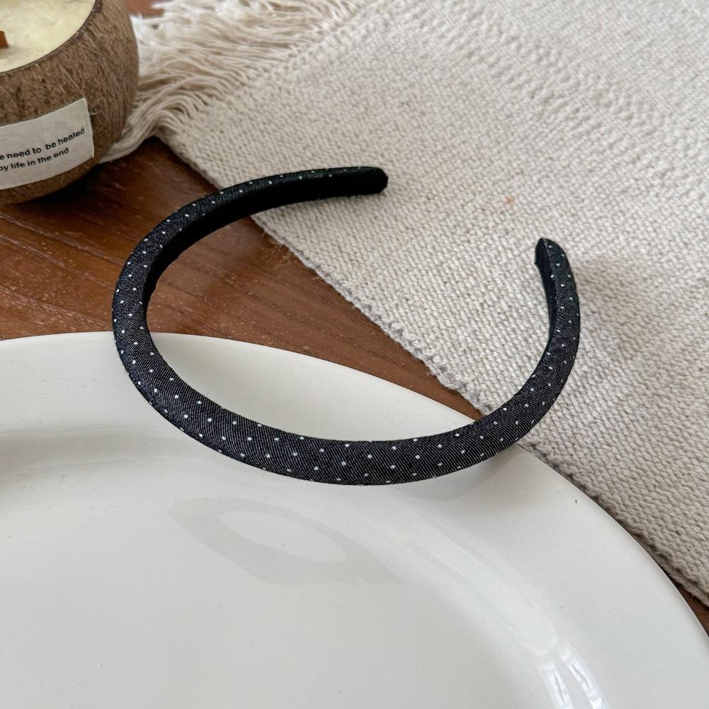 Versatile Polka Dot Headband 1cm Width Narrow Hair Hoops versatile Denim Hair Hoops for Women