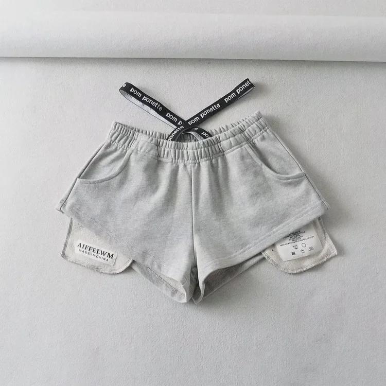 Damshorts med hög midja, elastisk midja, lös passform, sommar - Hot Girl-stil