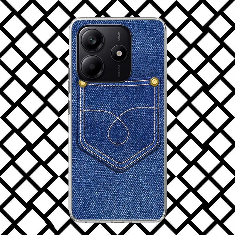 Retro Denim Embrpoidery Phone Case for Xiaomi Redmi Note 15 14 14S 13 12 12S 11 Pro Plus 11E 11T 11S 10S 5G Soft Cover Fundas Re