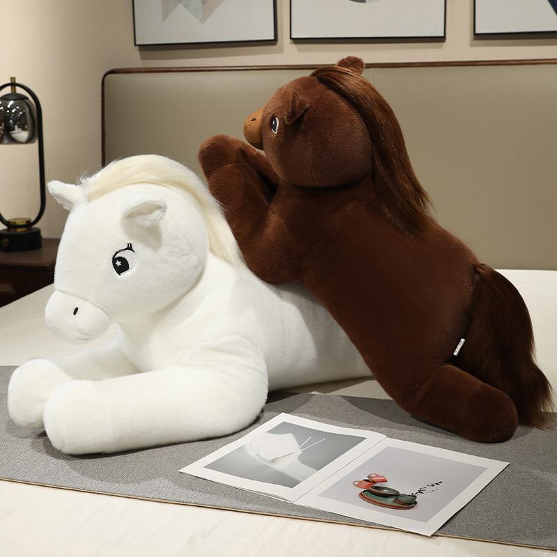 Big Size Cute Lying Horse Plush Toys Stuffed Cartoon Animal Horse Shooting Props Xmas Birthday Gifts