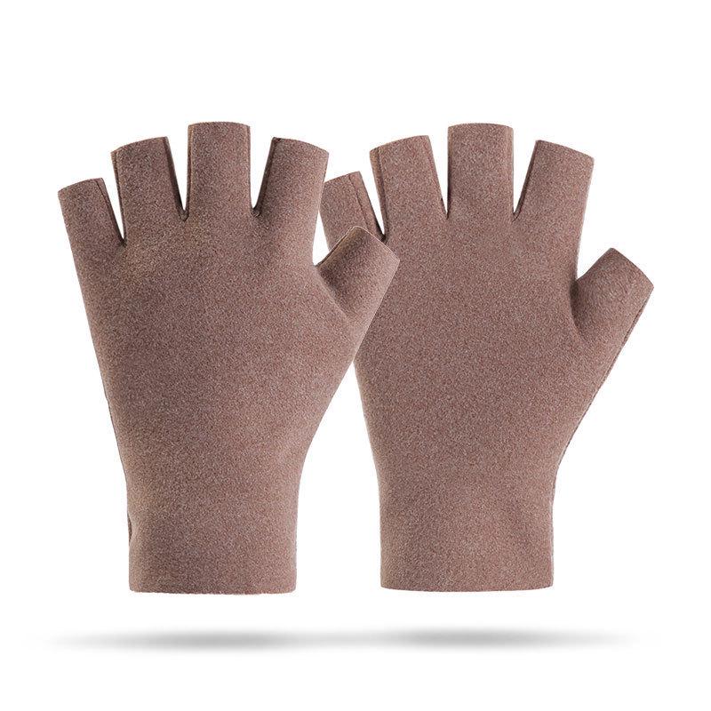 Women's Winter Plush Half-Finger Thermal Fleece Gloves - Skin-Friendly for Typing and Writing