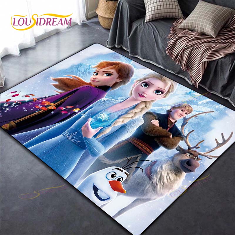 Frozen Carpet Anime Rug Kids Carpets Living Room Tea Table Mats Bedroom Rug Washable Floor Mats Household Area Mat Cute Rug