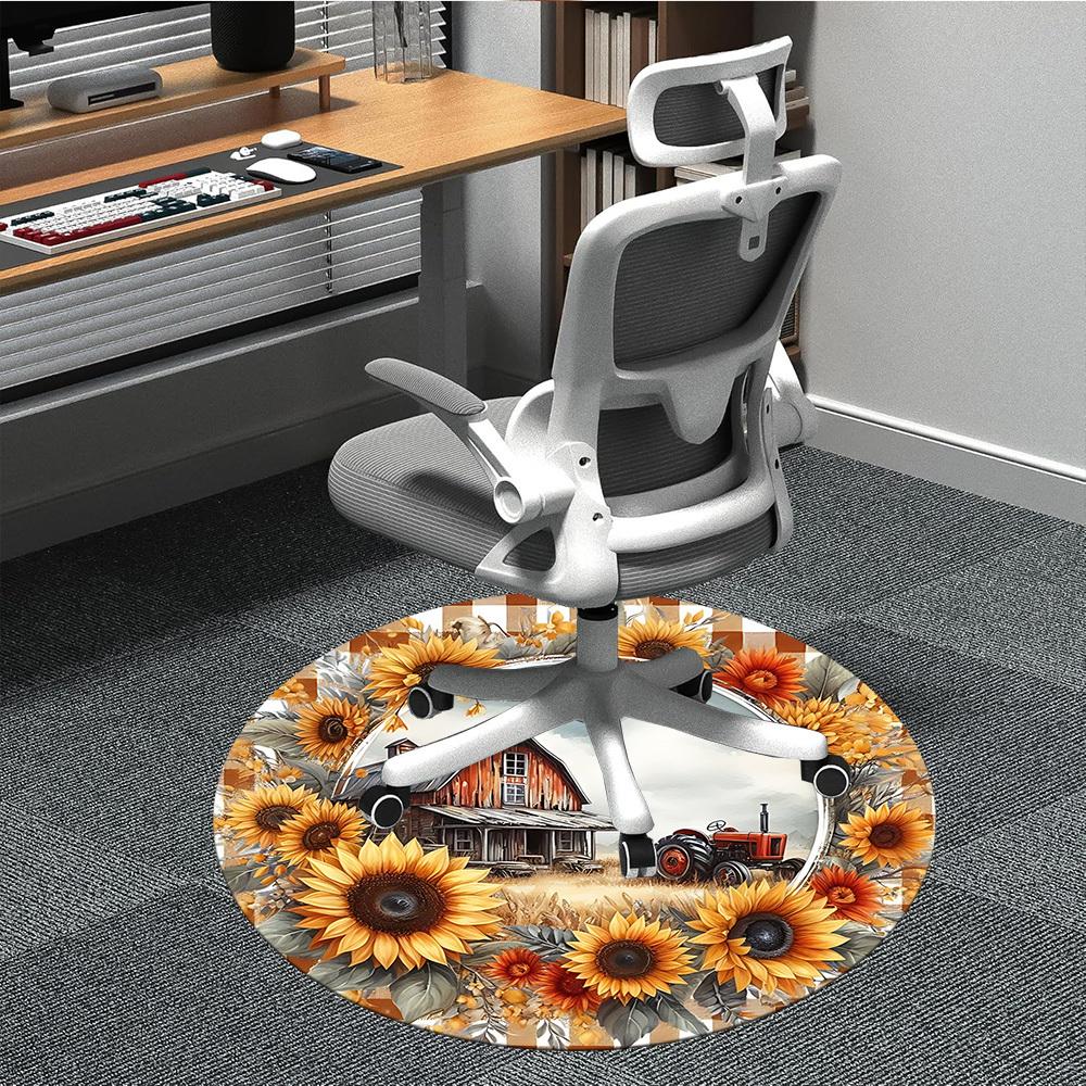 

1pc Sunflower Barn Decor Chair Carpet for Office, , Non-slip carpet, Very suitable for offices, farmhouses,Outdoor carpet yy251120075 80cm by 80cm