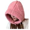 Koreanische Winter-Neuheit Sturmhaube für Damen Warm Dick Knautschig Hornschnalle Ohrenschutz Kopfmütze