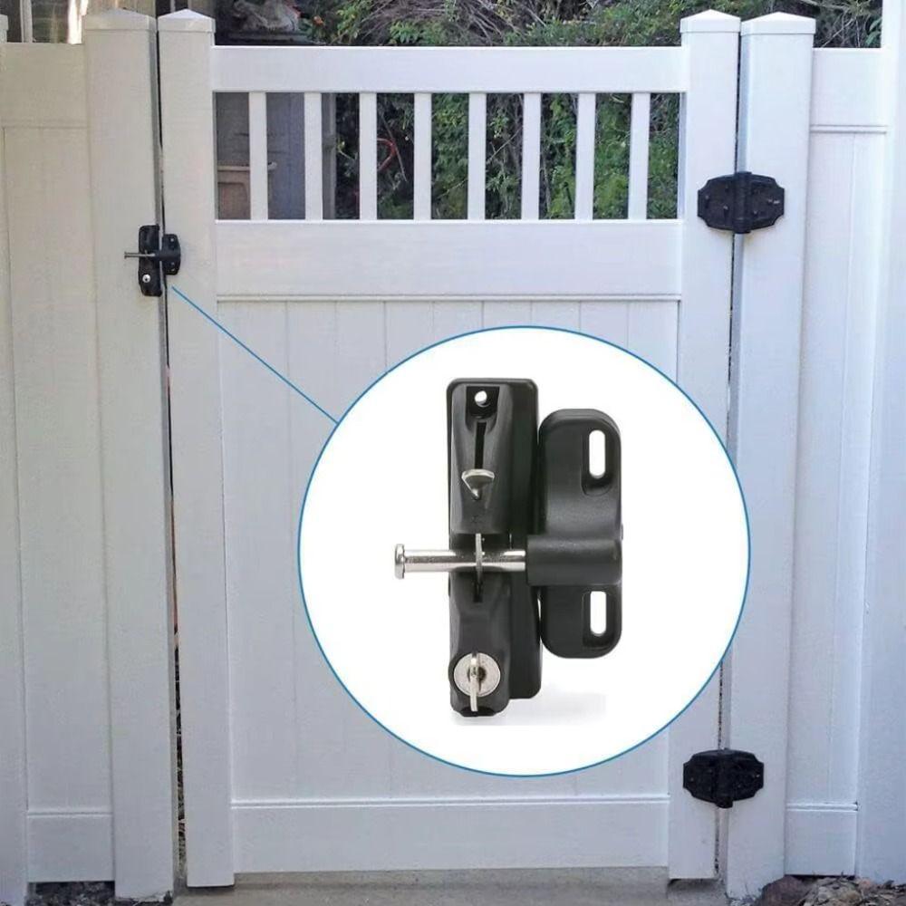 Black Color Outdoor Door Lock Nylon Material Spring Loaded Double-ded Lock Durable Non-rusting Pull Cable Self-Locking Door Kit