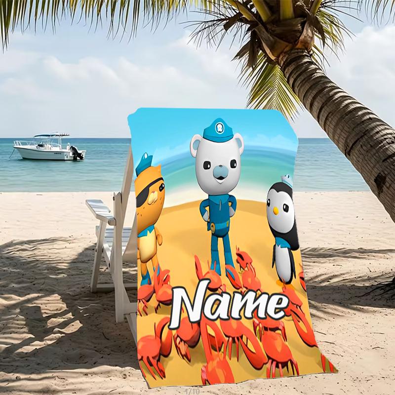 Customizable personalized beach towels Octonauts themed designs.Suitable for the beach, yoga, sports;ideal as beach accessories