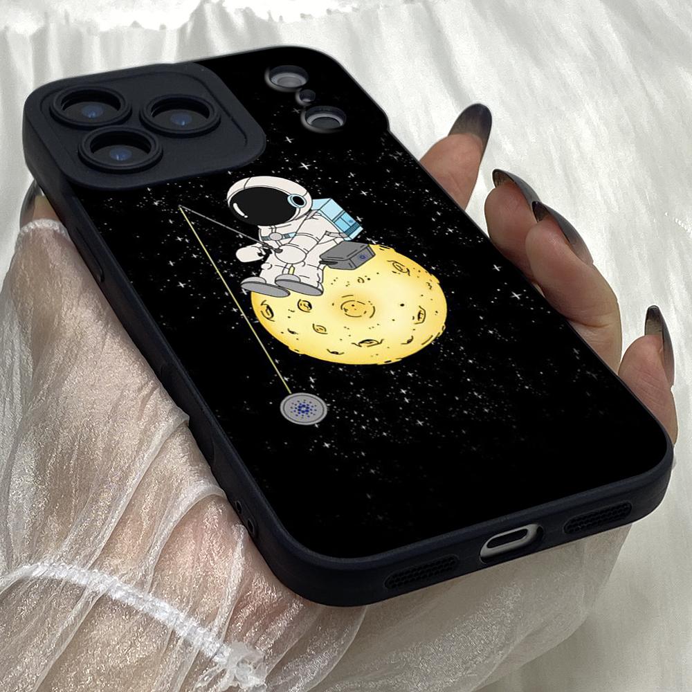 M449 Cute astronaut Art Angel Eyes Soft Phone Cases for iPhone Samsung Galaxy Xiaomi Rdemi Huawei Honor Infinix Realme OPPO Vivo All Model TPU Case