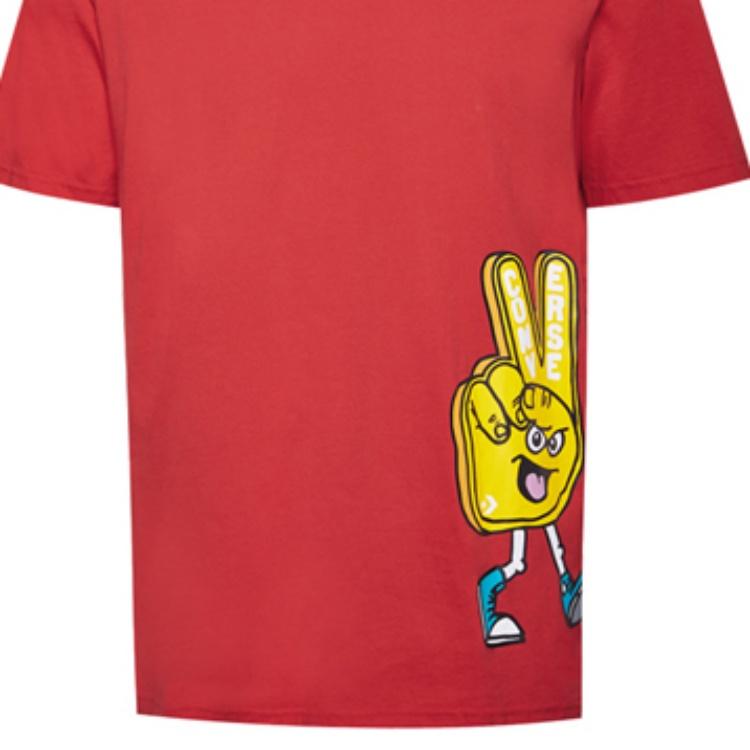 Converse Printing Pattern Short Sleeve Red Men's 10018384-A03
